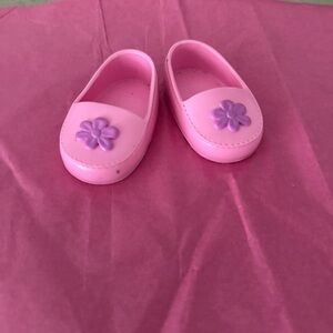 Pink American girl Shoes with Flower Design
